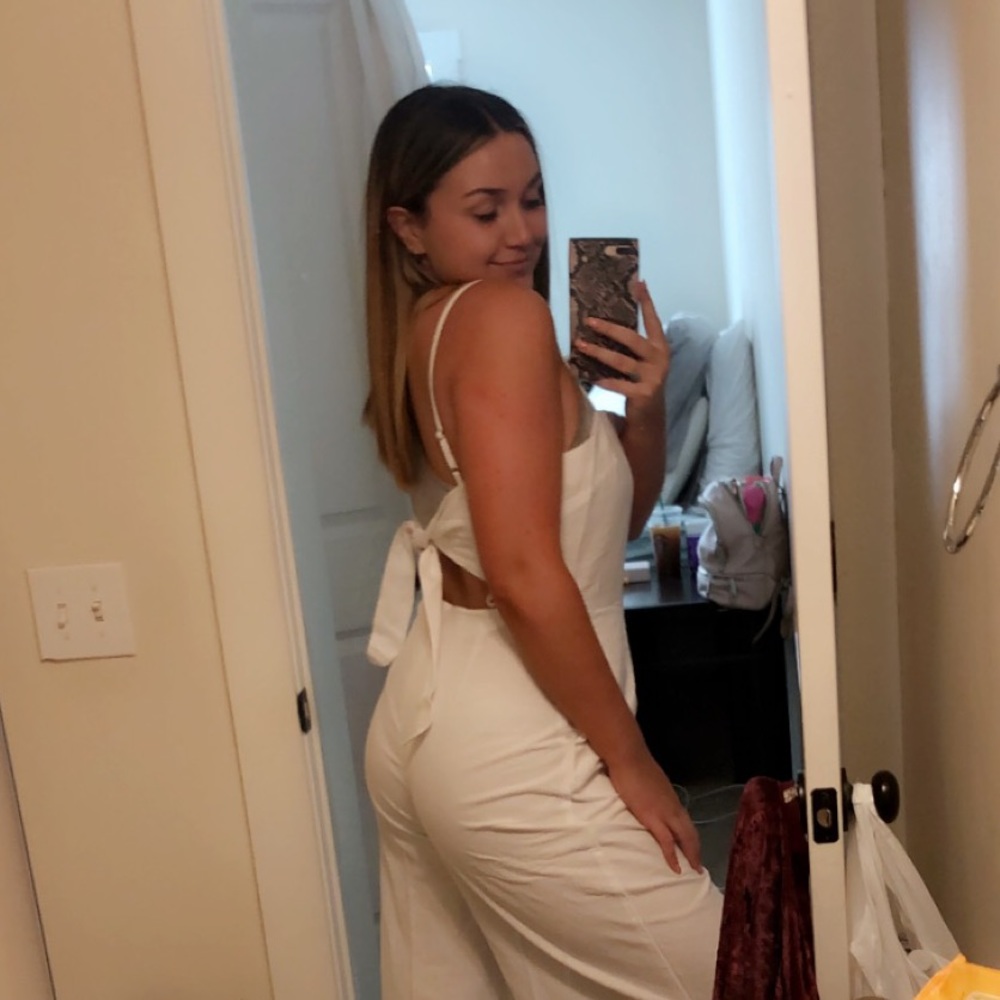 white jumpsuit